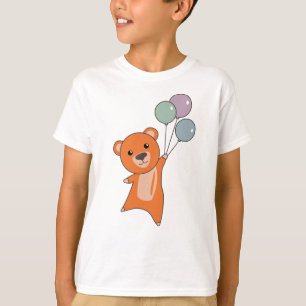 Beer Oranje vliegen met ballonnen zoete dieren Bee T-shirt