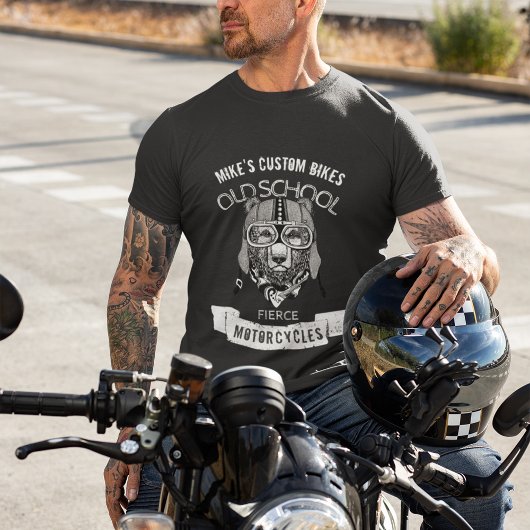 BEER Oude School Fierce-motorfietsen T-shirt