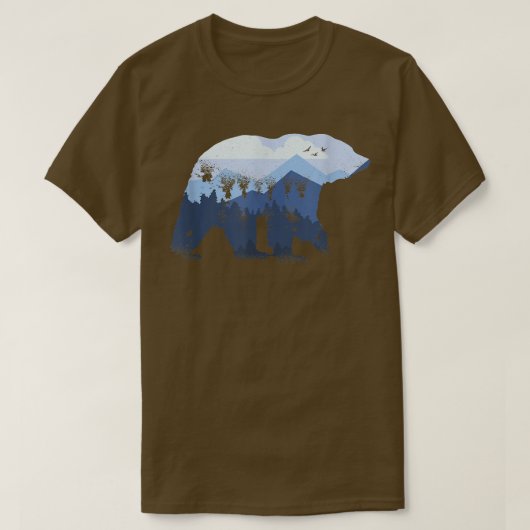 Beer Outline Mountain Range Lover Forest Fan Anima T-shirt (Design voorkant)