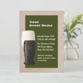 Beer over de ontwerpuitnodiging kaart (Staand voorkant)