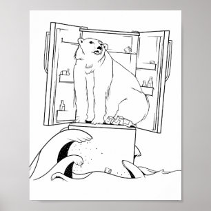 Beer over klimaatverandering poster