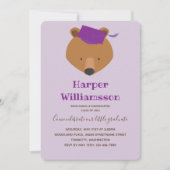 Beer Paars Foto Kleuterschool Afstuderen Kaart (Voorkant)