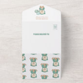 Beer Pampas Genderneutraal Boho Baby shower All In One Uitnodiging (Buitenkant)