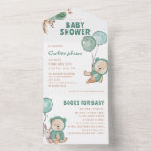 Beer Pampas Genderneutraal Boho Baby shower All In One Uitnodiging (Binnen)