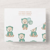 Beer Pampas Genderneutraal Boho Baby shower All In One Uitnodiging (Achterkant)