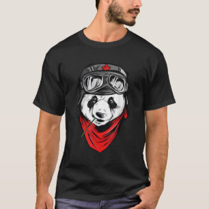 Beer Panda Beer Bamboe Beer Grote Panda Moto Biker T-shirt