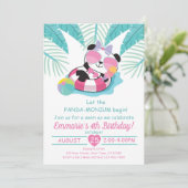 Beer Panda-monium Birthday Party Invitation Panda Kaart (Staand voorkant)