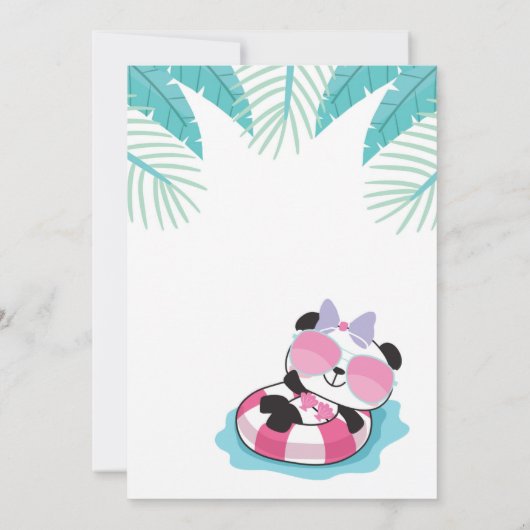 Beer Panda-monium Birthday Party Invitation Panda Kaart (Achterkant)