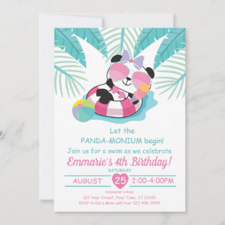 Beer Panda-monium Birthday Party Invitation Panda Kaart