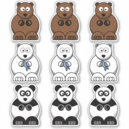 Beer Panda, Polar & Bruin Beer Cartoon Sticker
