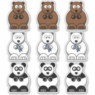 Beer Panda, Polar & Bruin Beer Cartoon Sticker