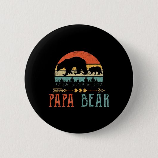 Beer Papa Funny Heren Vaderdag Cadeau-idee Ronde Button 5,7 Cm (Voorkant)