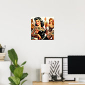 Beer Party Pin-up Poster (Thuiskantoor)