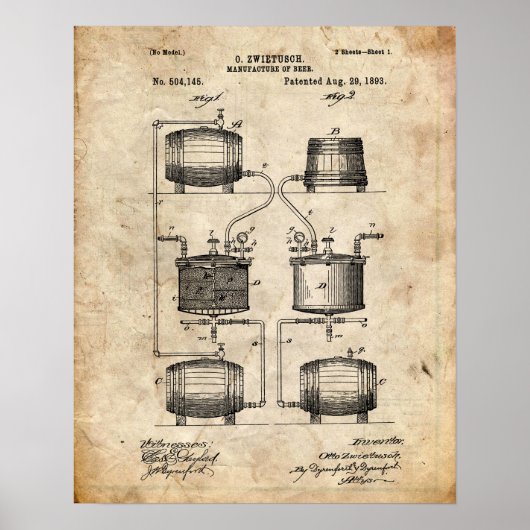 Beer Patent Poster (Voorkant)