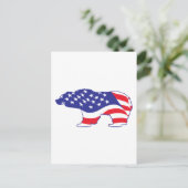 Beer Patriotic Grizzly Briefkaart (Staand voorkant)