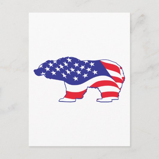Beer Patriotic Grizzly Briefkaart (Voorkant)