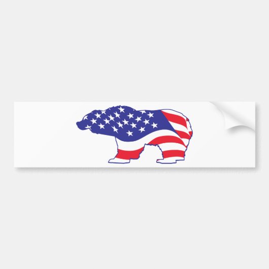 Beer Patriotic Grizzly Bumpersticker (Voorkant)