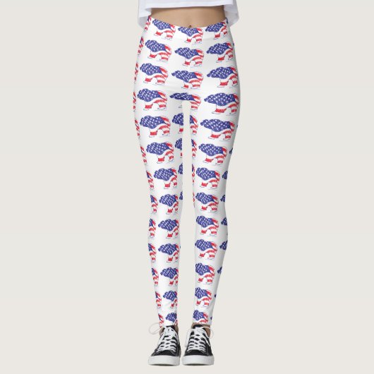 Beer Patriotic Grizzly Leggings (Voorkant)