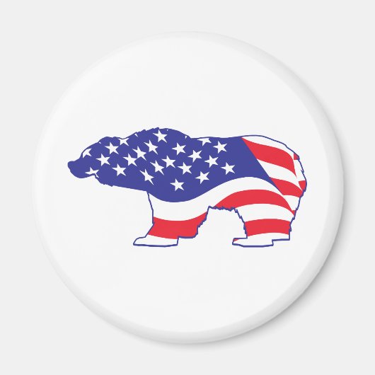 Beer Patriotic Grizzly Magneet (Voorkant)