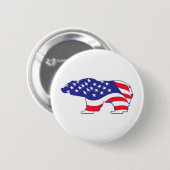 Beer Patriotic Grizzly Ronde Button 5,7 Cm (Voorkant /achterkant)