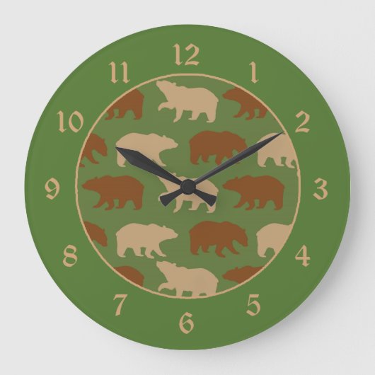 Beer Patroon op groene cabine Grote Klok (Voorkant)