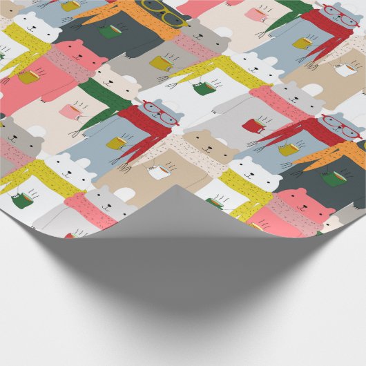 Beer Patroonverlooppapier Cadeaupapier (Hoek)