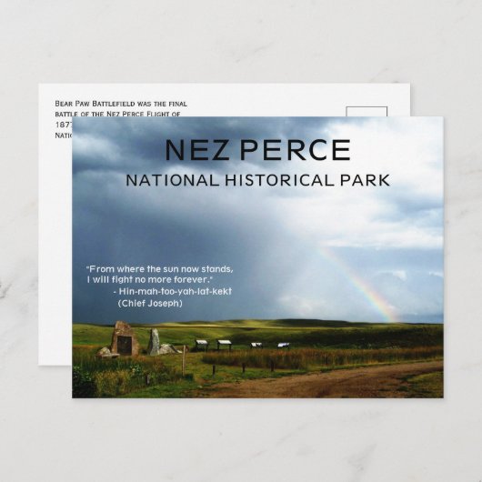 Beer Paw Battlefield, Nez Perce HIstorical Park Briefkaart (Voorkant / Achterkant)