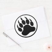 BEER PAW/CLAW BLACK EN WITTE RONDE STICKER (Envelop)
