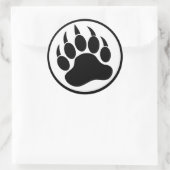 BEER PAW/CLAW BLACK EN WITTE RONDE STICKER (Tas)