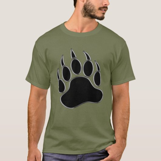 Beer Paw/Claw Silver-voering - Vermoeidheid Groen  T-shirt (Voorkant)