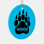Beer Paw Gay Pride "WOOF"-kerstversiering Keramisch Ornament (Rechts)