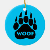 Beer Paw Gay Pride "WOOF"-kerstversiering Keramisch Ornament (Voorkant)