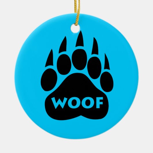 Beer Paw Gay Pride "WOOF"-kerstversiering Keramisch Ornament (Voorkant)