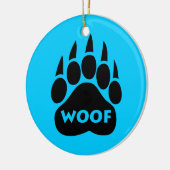 Beer Paw Gay Pride "WOOF"-kerstversiering Keramisch Ornament (Links)