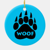Beer Paw Gay Pride "WOOF"-kerstversiering Keramisch Ornament (Achterkant)