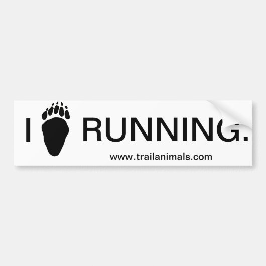 Beer Paw.gif, I, RUNNING, www.trailanimals.com Bumpersticker (Voorkant)