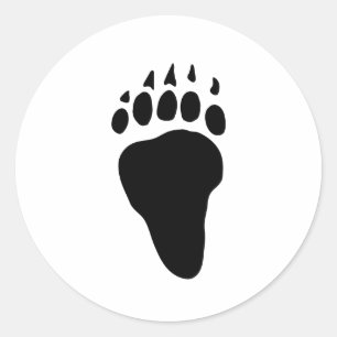 Beer Paw Print Silhouet Ronde Sticker