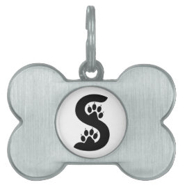 Beer Paw Prints Letter S monogram Huisdieren Naamplaatje