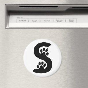 Beer Paw Prints Letter S monogram Magneet