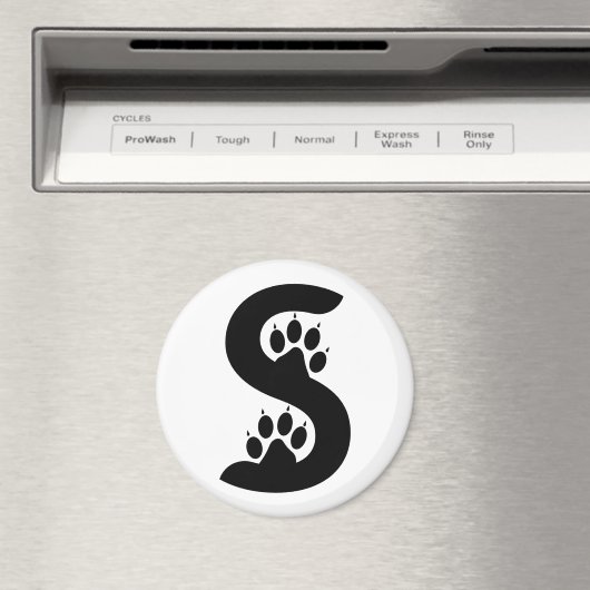 Beer Paw Prints Letter S monogram Magneet (Insitu (Vaatwasser))