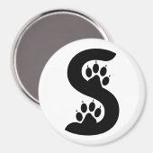 Beer Paw Prints Letter S monogram Magneet (Voorkant / Achterkant)