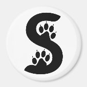 Beer Paw Prints Letter S monogram Magneet (Voorkant)
