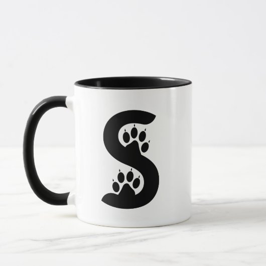 Beer Paw Prints Letter S monogram Mok (Links)