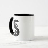 Beer Paw Prints Letter S monogram Mok (Voorkant links)