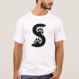 Beer Paw Prints Letter S monogram T-shirt