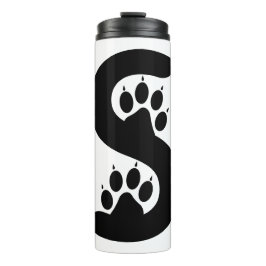 Beer Paw Prints Letter S monogram Thermosbeker