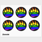 BEER PAW RAINBOW OP BLACK RONDE STICKER (Vel)