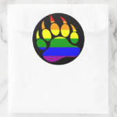 BEER PAW RAINBOW OP BLACK RONDE STICKER (Tas)