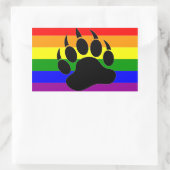 Beer Paw Rainbow-vlag - Sticker (Tas)