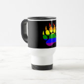 Beer Paw Regenboogvlag Netjes & Schoon uiterlijk - Reisbeker (Voorkant links)